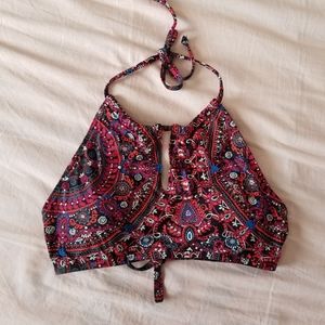 Abercrombie & Fitch Red and Blue Bikini Top